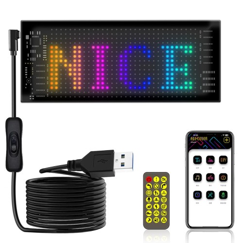 GLOBOSTAR® MATRIX GLB-106-0001 Εύκαμπτη Κυλιόμενη Ψηφιακή Επιγραφή 17.3x7cm P4 32x16 Pixel LED 10W DC 5V 2A με USB 2.0 Αδιάβροχο IP65 Πολύχρωμο RGB - Bluetooth Control μέσω iPIXEL APP - Μ17.3 x Π0.2 x Υ7cm - 2 Χρόνια Εγγύηση