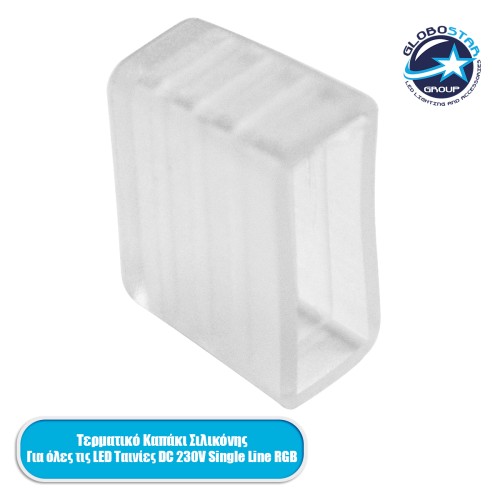 GLOBOSTAR® EPISLIM-B 70527 Τερματική Τάπα για Ταινία LED Αδιάβροχο IP65 - Διάφανο - Μ1.4 x Π1.6 x Υ0.9cm