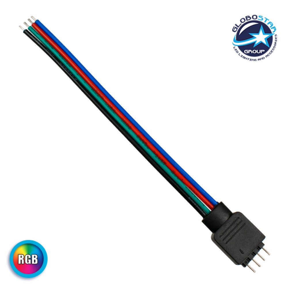 GLOBOSTAR® STRIPCON 70725 Ταχυσύνδεσμος 4 Pin Αρσενικός για Ταινία LED RGB σε 4 Καλώδια IP20 - Πολύχρωμο - Μ16.5 x Π1.7 x Υ0.3cm