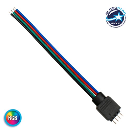 GLOBOSTAR® STRIPCON 70725 Ταχυσύνδεσμος 4 Pin Αρσενικός για Ταινία LED RGB σε 4 Καλώδια IP20 - Πολύχρωμο - Μ16.5 x Π1.7 x Υ0.3cm