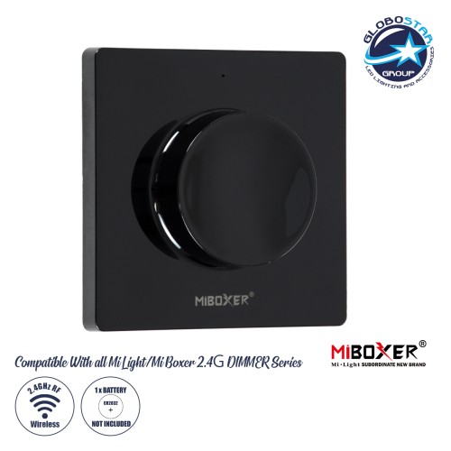 GLOBOSTAR® MiBoxer-K1-B 71444 RF 2.4G Ασύρματο Χειριστήριο Knob 1 Ζώνης για όλα τα Μονόχρωμα MiBoxer & MiLight Controller DC3V 1 x CR2032 IP20 - RF 2.4G - Μ8.5 x Π8.5 x Υ2.5cm - 3 Χρόνια Εγγύηση