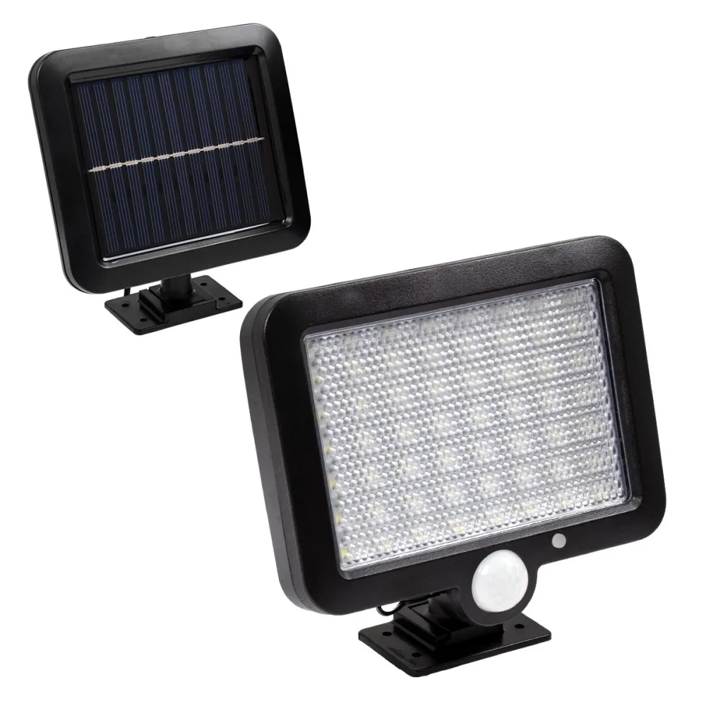 GLOBOSTAR® ZETA 71458 Προβολέας με Ανιχνευτή PIR / Αισθητήρα Κίνησης LED 10W 400lm 120° DC 5V με Φωτοβολταϊκό Panel 5V 1W & Επαναφορτιζόμενη Μπαταρία Li-ion 3.2V 2400mAh Αδιάβροχο IP65 Ψυχρό Λευκό 6000K - Sanan SMD Chip - Μαύρο - Μ15 x Π3.5 x Υ13cm - 