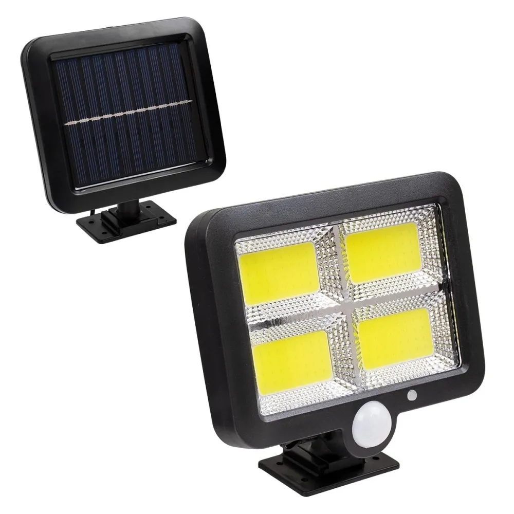GLOBOSTAR® ZETA 71462 Προβολέας με Ανιχνευτή PIR / Αισθητήρα Κίνησης LED 20W 600lm 120° DC 5V με Φωτοβολταϊκό Panel 5V 1W & Επαναφορτιζόμενη Μπαταρία Li-ion 3.2V 2400mAh Αδιάβροχο IP65 Ψυχρό Λευκό 6000K - Sanan COB Chip - Μαύρο - Μ15 x Π3.5 x Υ13cm - 