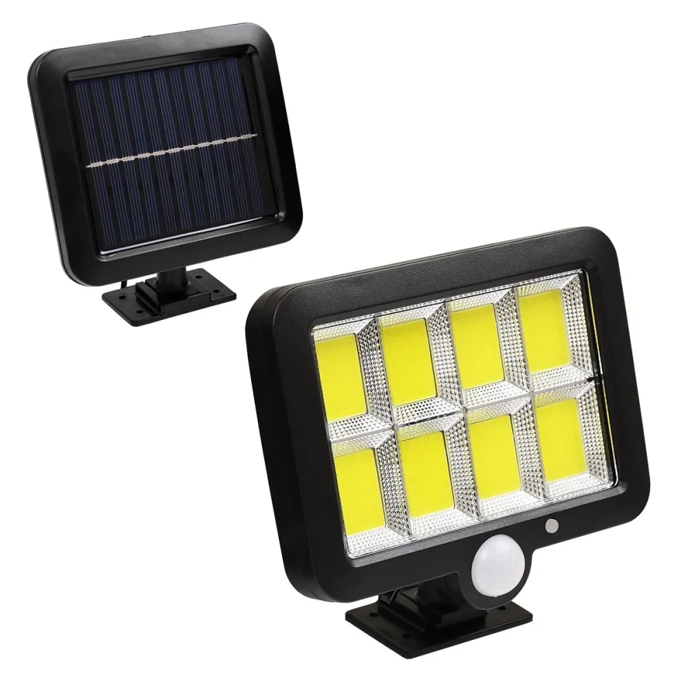 GLOBOSTAR® ZETA 71464 Προβολέας με Ανιχνευτή PIR / Αισθητήρα Κίνησης LED 20W 600lm 120° DC 5V με Φωτοβολταϊκό Panel 5V 1W & Επαναφορτιζόμενη Μπαταρία Li-ion 3.2V 2400mAh Αδιάβροχο IP65 Ψυχρό Λευκό 6000K - Sanan COB Chip - Μαύρο - Μ15 x Π3.5 x Υ13cm - 