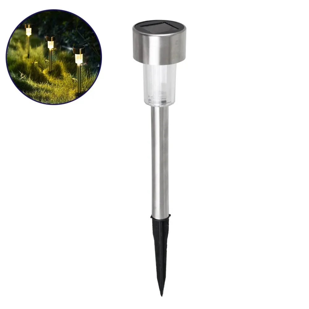 GLOBOSTAR® BLOSSOM 71521 Διακοσμητικό Φωτιστικό Κήπου LED 1W 40lm 180° DC 5V με Φωτοβολταϊκό Panel 5V 0.1W & Επαναφορτιζόμενη Μπαταρία Li-ion 3.2V 600mAh Αδιάβροχο IP65 Θερμό Λευκό 2700K - Μ4.7 x Π4.7 x Υ29.5cm - 2 Χρόνια Εγγύηση