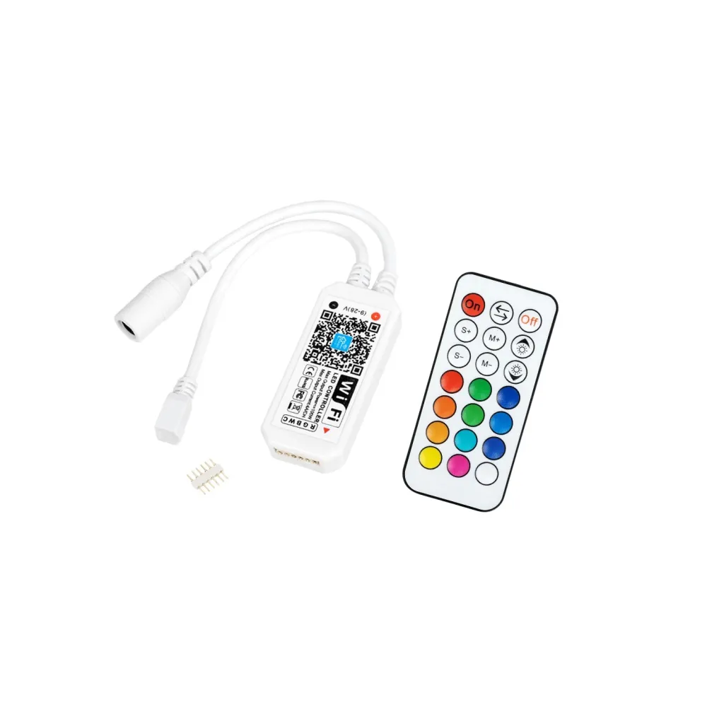 GLOBOSTAR® 73430 AURORA RGB+CCT Controller 5CH DC 12-24V 4A 100W Max IP20 - WiFi + RF 2.4GHz Ασύρματο Χειριστήριο - M5.5xΠ3xΥ2cm - 2 Χρόνια Εγγύηση