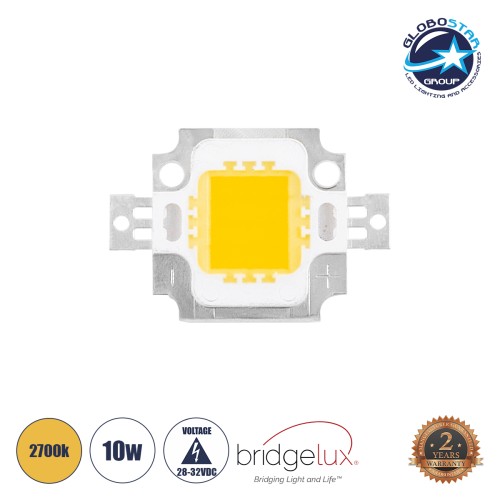 GloboStar® 73763 Υψηλής Ισχύος LED COB BRIDGELUX 10W 800lm DC 28-32V - M2.9 x P2 x Y0.3cm - Θερμό Λευκό 2700K - 2 Χρόνια Εγγύηση