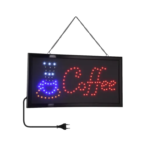 GloboStar® 75686 Φωτιστικό Ταμπέλα LED Σήμανσης COFFEE με Πρίζα AC 230V Μ48xΠ25xΥ2cm