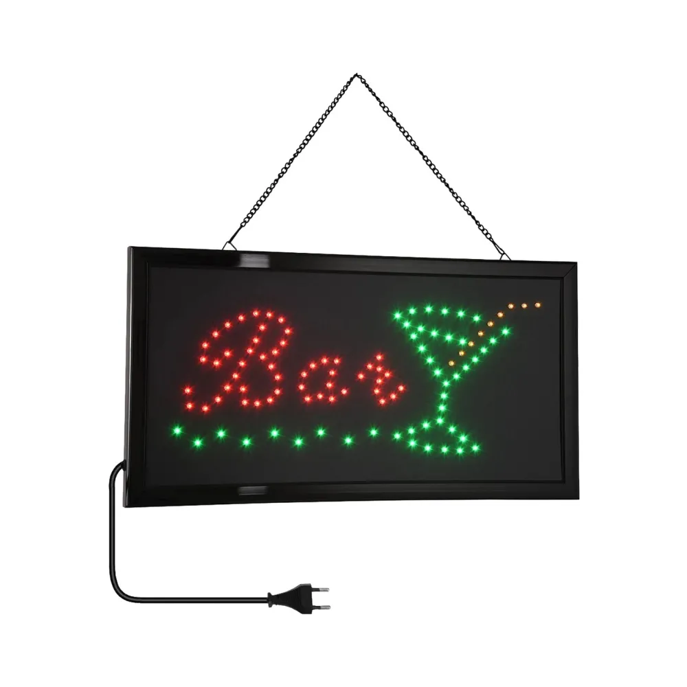 GloboStar® 75690 Φωτιστικό Ταμπέλα LED Σήμανσης BAR WITH COCTAIL με Πρίζα AC 230V Μ48xΠ25xΥ2cm
