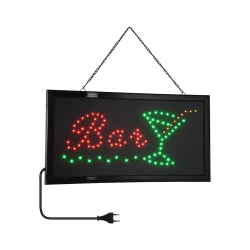 GloboStar® 75690 Φωτιστικό Ταμπέλα LED Σήμανσης BAR WITH COCTAIL με Πρίζα AC 230V Μ48xΠ25xΥ2cm