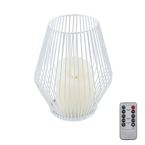 GloboStar® CANDLE 76489 Διακοσμητικό Realistic Κερί με LED Εφέ Κινούμενης Φλόγας - Μπαταρίας 2 x AA (Δεν Συμπεριλαμβάνονται) & Ασύρματο Χειριστήριο IR Θερμό Λευκό 2700K Dimmable Λευκό Φ16 x Υ18cm