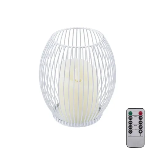 GloboStar® CANDLE 76490 Διακοσμητικό Realistic Κερί με LED Εφέ Κινούμενης Φλόγας - Μπαταρίας 2 x AA (Δεν Συμπεριλαμβάνονται) & Ασύρματο Χειριστήριο IR Θερμό Λευκό 2700K Dimmable Λευκό Φ14 x Υ16cm