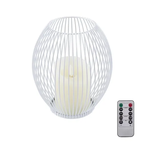 GloboStar® CANDLE 76491 Διακοσμητικό Realistic Κερί με LED Εφέ Κινούμενης Φλόγας - Μπαταρίας 2 x AA (Δεν Συμπεριλαμβάνονται) & Ασύρματο Χειριστήριο IR Θερμό Λευκό 2700K Dimmable Λευκό Φ16 x Υ18cm