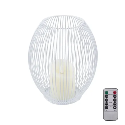 GloboStar® CANDLE 76492 Διακοσμητικό Realistic Κερί με LED Εφέ Κινούμενης Φλόγας - Μπαταρίας 2 x AA (Δεν Συμπεριλαμβάνονται) & Ασύρματο Χειριστήριο IR Θερμό Λευκό 2700K Dimmable Λευκό Φ19 x Υ24cm