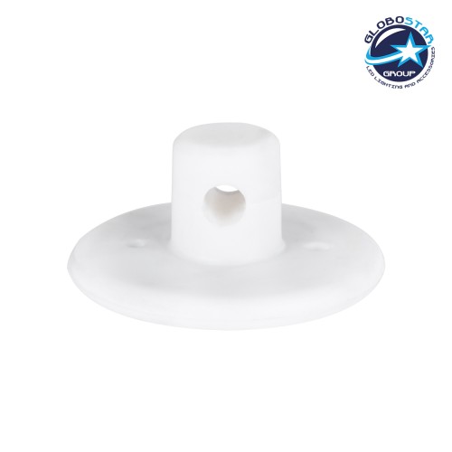 GloboStar® DIY 77561 Επιτοίχιο Εξάρτημα Στήριξης Καλωδίου Φωτιστικού - Φ4.5 x Υ2cm - Λευκό - Σιλικόνης - 5 Χρόνια Εγγύηση