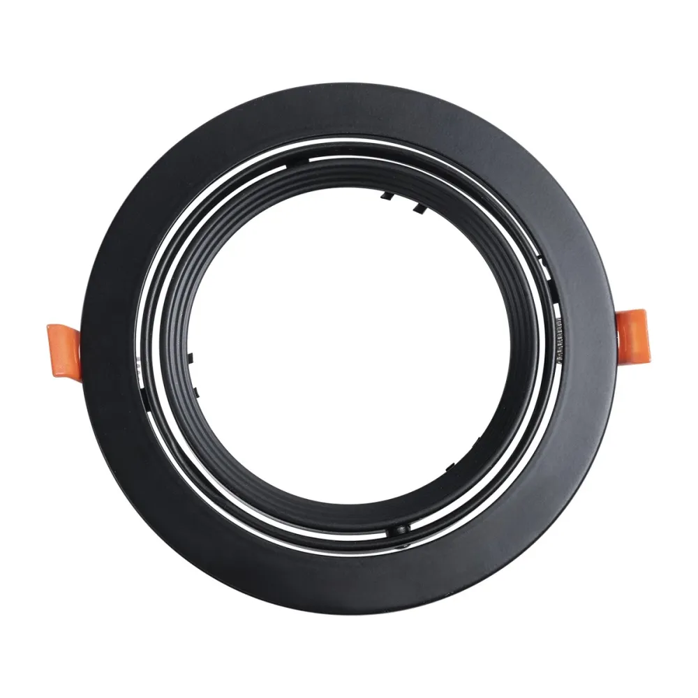 GLOBOSTAR® VITA 77851 Χωνευτή Κινούμενη Βάση για Σποτ AR111 για Ντουί GU10/GU5.3 IP20 - Μαύρο Ματ - Μ18 x Π18 x Υ4.5cm / Q16.5cm