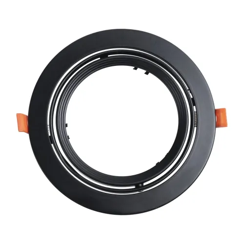 GLOBOSTAR® VITA 77851 Χωνευτή Κινούμενη Βάση για Σποτ AR111 για Ντουί GU10/GU5.3 IP20 - Μαύρο Ματ - Μ18 x Π18 x Υ4.5cm / Q16.5cm