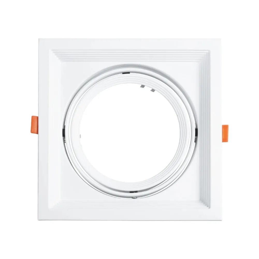 GLOBOSTAR® VITA 77852 Χωνευτή Κινούμενη Βάση για Σποτ AR111 για Ντουί GU10/GU5.3 IP20 - Λευκό - Μ18 x Π18 x Υ4.5cm / Q17.5 x 17.5cm