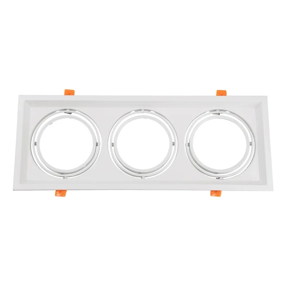 GLOBOSTAR® VITA 77856 Χωνευτή Κινούμενη Βάση για 3 x Σποτ AR111 για Ντουί GU10/GU5.3 IP20 - Λευκό - Μ48.7 x Π18 x Υ5.5cm / Q47.5 x 17cm