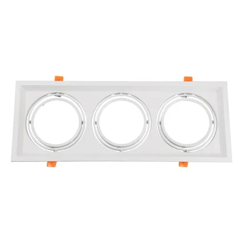 GLOBOSTAR® VITA 77856 Χωνευτή Κινούμενη Βάση για 3 x Σποτ AR111 για Ντουί GU10/GU5.3 IP20 - Λευκό - Μ48.7 x Π18 x Υ5.5cm / Q47.5 x 17cm