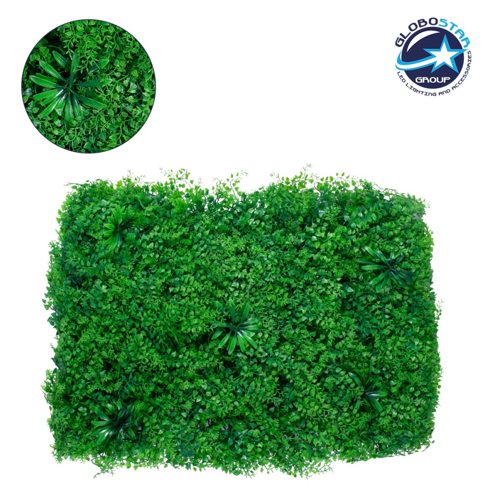 GLOBOSTAR® ALGELICA 78435 Τεχνητό Πάνελ Φυλλωσιάς / Κάθετος Κήπος Φύλλα Αγγελικής - Πράσινο - Μ60 x Π8 x Υ50cm