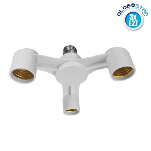 GLOBOSTAR® ADAPTOR 78976 Αντάπτορας/Μετατροπέας από Ντουί E27 σε 3 x E27 IP20 - Μ18 x Π18 x Υ10cm
