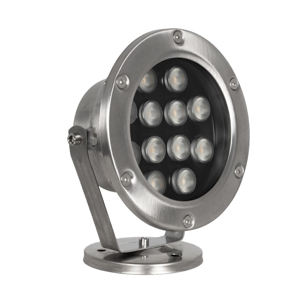 GLOBOSTAR® UNDERWATER-DENIS 90429 Υποβρύχιος Προβολέας Σποτ για Σιντριβάνια/Πισίνες LED 12W 1080lm 30° DC 24V Αδιάβροχο IP68 Θερμό Λευκό 2700K Dimmable - Ανοξείδωτο Ατσάλι 304 - Μ14.5 x Π7 x Υ17cm - 3 Χρόνια Εγγύηση