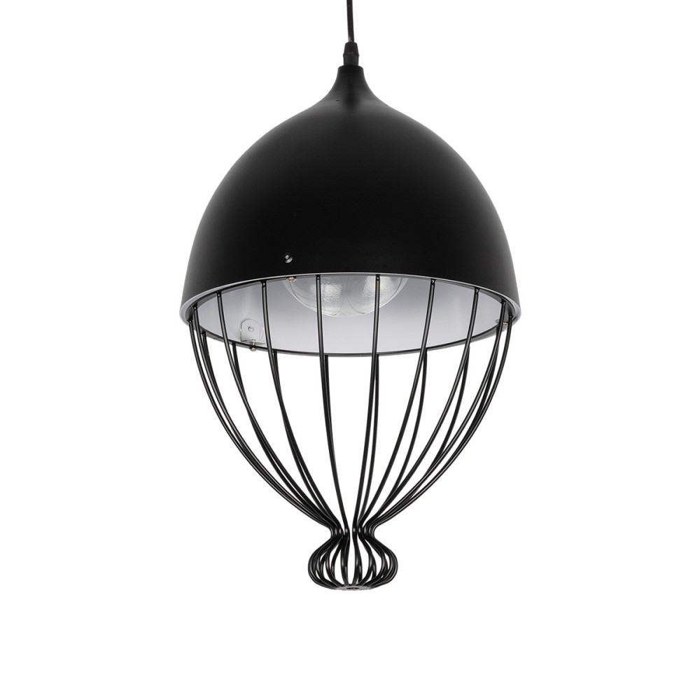 GLOBOSTAR® SOBRINO 999-0111 Vintage Κρεμαστό Φωτιστικό Οροφής με Ντουί 1 x E27 AC 220-240V IP20 - Μαύρο - Μ28 x Π28 x Υ47cm