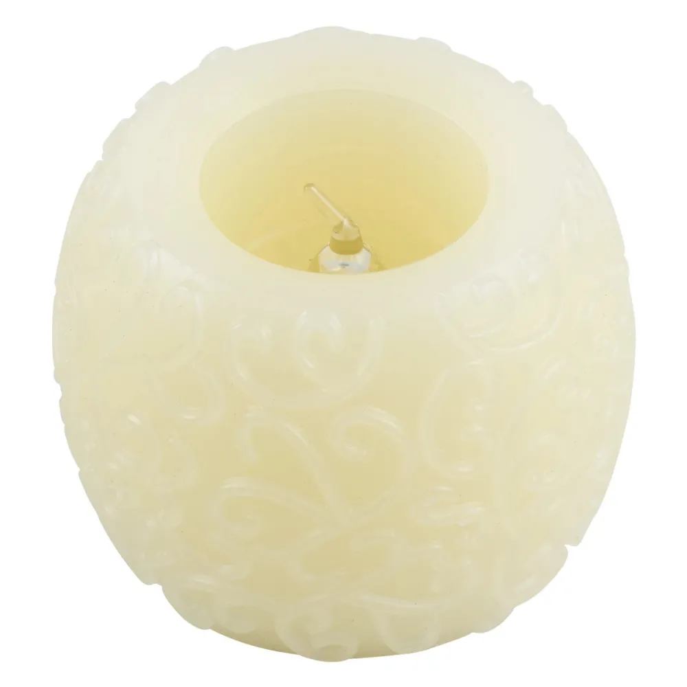GloboStar® CANDLE 79537 Διακοσμητικό Realistic Κερί με LED Εφέ Κινούμενης Φλόγας - Μπαταρίας 3 x LR1130 Θερμό Λευκό 2700K Μπεζ D6 x H5cm