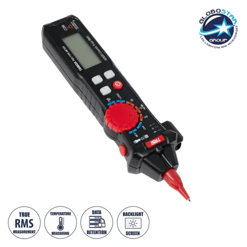GloboStar® 79693 Ψηφιακό Φορητό Πολύμετρο TASI TA802A με Θήκη Προστασίας Μαύρο