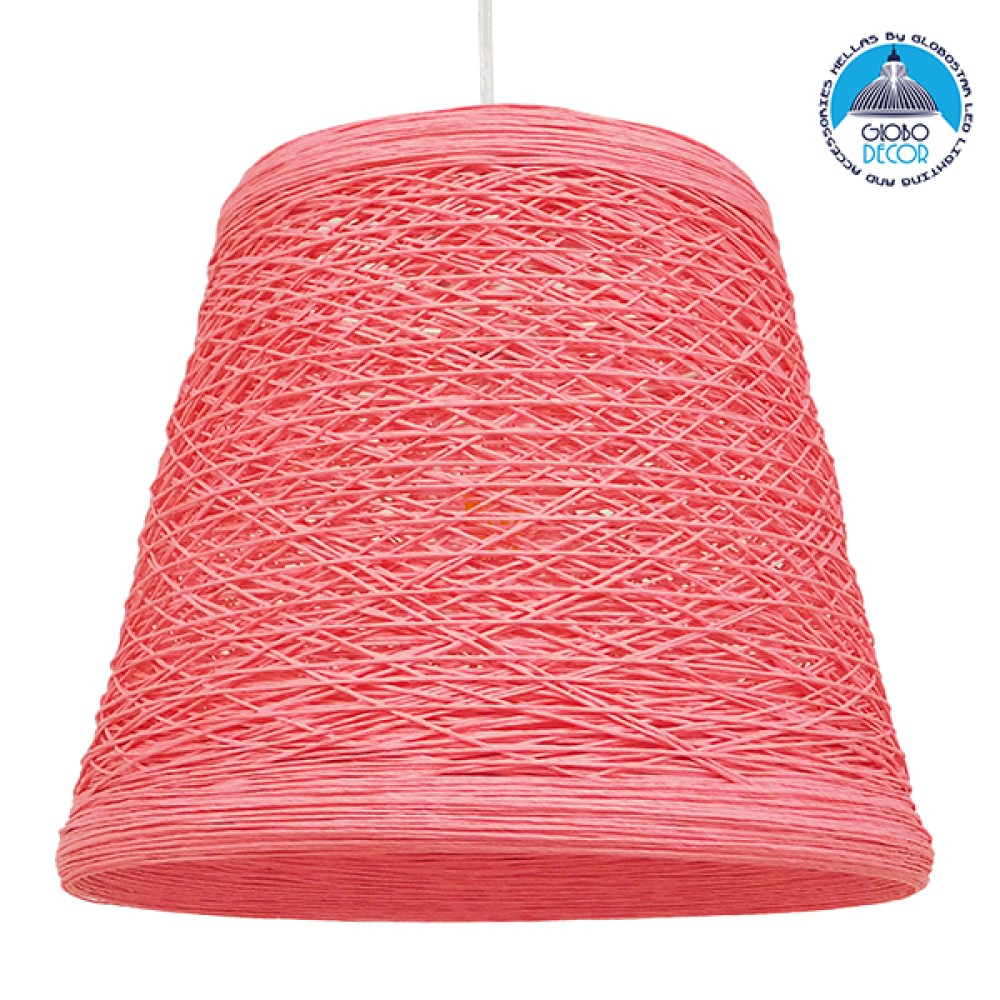 GLOBOSTAR® PLAYROOM 00996 Vintage Κρεμαστό Φωτιστικό Οροφής με Ντουί 1 x E27 AC 220-240V IP20 - Ροζ - Μ32 x Π32 x Υ27cm
