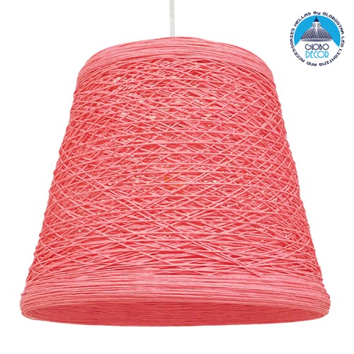 GLOBOSTAR® PLAYROOM 00996 Vintage Κρεμαστό Φωτιστικό Οροφής με Ντουί 1 x E27 AC 220-240V IP20 - Ροζ - Μ32 x Π32 x Υ27cm