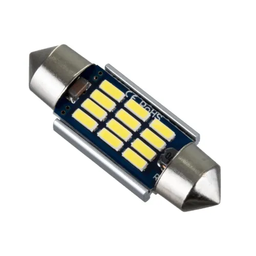 GLOBOSTAR® C5W 81329 Σωληνωτή Λάμπα C5W 36mm CANbus LED 1.2W 180lm 120° DC 24-30V IP20 Ψυχρό Λευκό 6000K - 12 x Epistar SMD4014 - Μ3.6 x Π1.2 x Υ1.2cm - 1 Χρόνο Εγγύηση