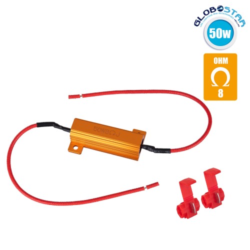 GloboStar® 81644 Βατική Αντίσταση Ακύρωσης Ένδειξης Βλάβης Can-Bus 50W 8 Ohm