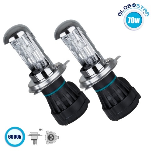 GloboStar® 84002 H4 ΣΕΤ 2 x Λάμπες Βασικού Φωτισμού Φορτηγού Xenon HID 55W 6400lm DC 24V IP20 Ψυχρό Λευκό 6000K