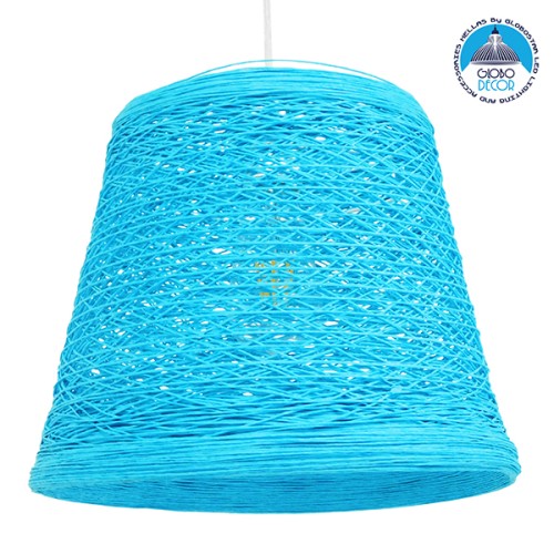 GLOBOSTAR® PLAYROOM 00995 Vintage Κρεμαστό Φωτιστικό Οροφής με Ντουί 1 x E27 AC 220-240V IP20 - Μπλε - Μ32 x Π32 x Υ27cm