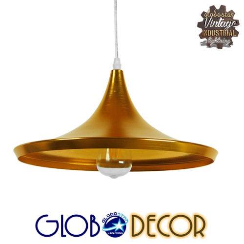 GLOBOSTAR® SHANGHAI 01545 Μοντέρνο Κρεμαστό Φωτιστικό Οροφής με Ντουί 1 x E27 AC 220-240V IP20 - Χρυσό - Μ37 x Π37 x Υ20cm