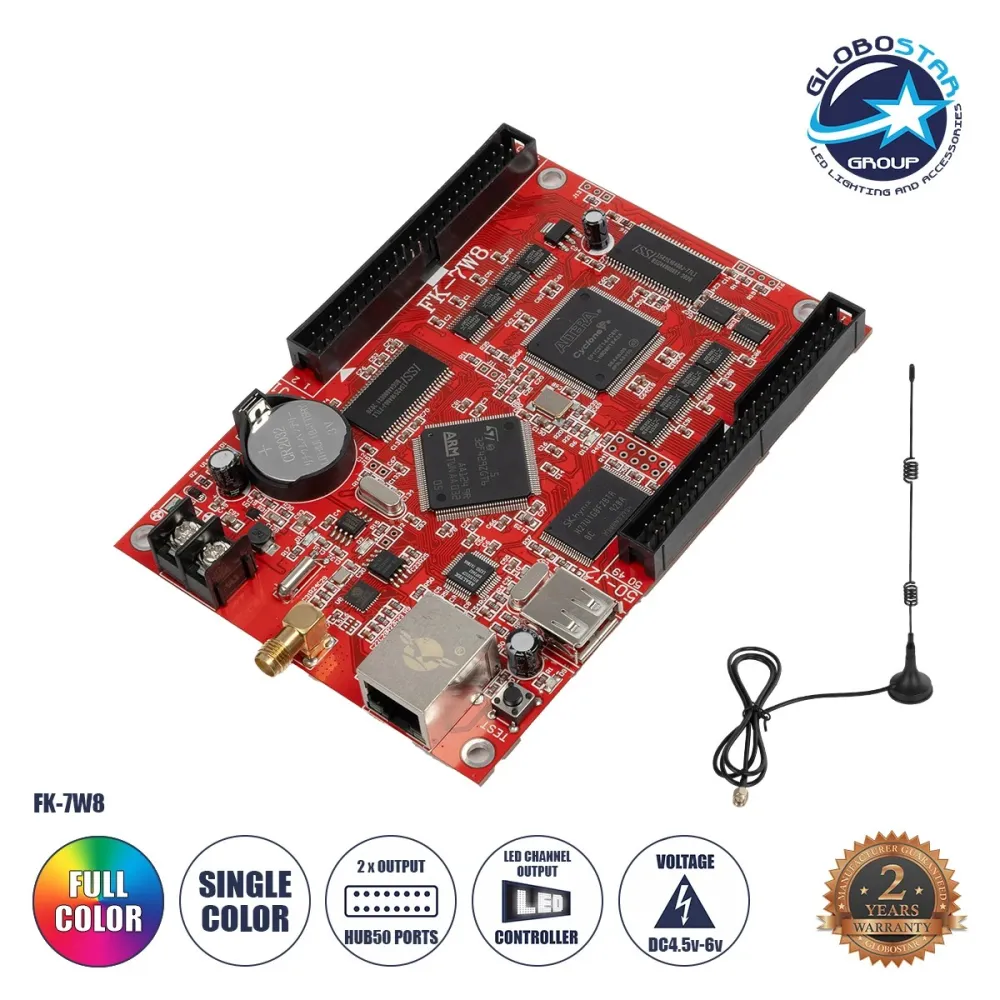 GLOBOSTAR® CARD-FK-7W8 90097 Κάρτα Εικόνας για Μονόχρωμες & Πολύχρωμες RGB LED Κυλιόμενες Ψηφιακές Επιγραφές/Οθόνες DC 5V IP20 - Μονόχρωμες 6528x160 & Πολύχρωμες RGB 2048x128 Max Pixels - Μ13.5 x Π9.1 x Υ1.7cm - 2 Χρόνια Εγγύηση