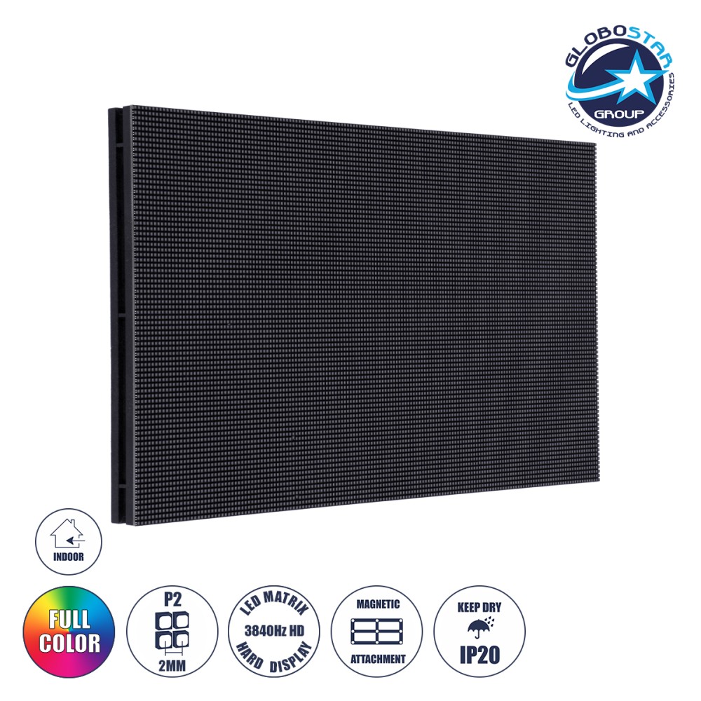 GloboStar® MODULCO 90233 LED Display Module 32x16cm - Πλακίδιο Ψηφιακής Οθόνης LED Video Wall - P2 Pro 3840Hz High Refresh Rate 12800 Dots - 25 W ≥600cd/㎡ DC 4.5~5V - SMD1515 RGB 3in1 4398 Billion Colors - Indoor IP20 - Μ32 x Υ16cm