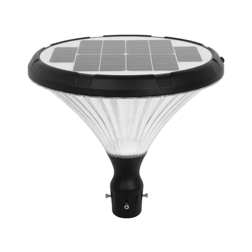 GLOBOSTAR® SQUARE 90502 Φωτιστικό Κεφαλής Post Top Πλατείας/Πάρκου/Κήπου LED 40W 2000lm 120° DC 5V με Ενσωματωμένο Φωτοβολταϊκό Panel 6V 12W & Επαναφορτιζόμενη Μπαταρία Li-ion 3.2V 15000mAh με Αισθητήρα Ημέρας-Νύχτας Αδιάβροχο IP65 Ψυχρό Λευκό 6000K -