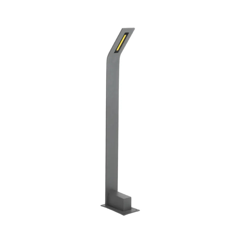 GLOBOSTAR® GREENERY 90544 Φωτιστικό Κολωνάκι Κήπου LED 15W 1500lm 120° AC 220-240V Αδιάβροχο IP65 - Θερμό Λευκό 2700K - Bridgelux COB Chip - Γκρι Ανθρακί Ματ - Μ8 x Π15 x Υ70cm - 3 Χρόνια Εγγύηση