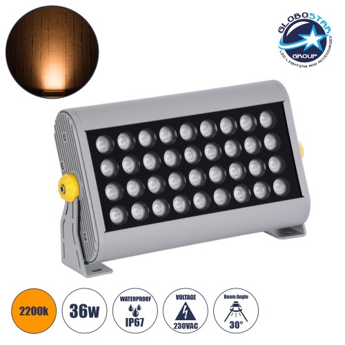 GLOBOSTAR® WASHERPANDA 90583 Μπάρα Φωτισμού Wall Washer LED 36W 3960lm 15° DC 24V Αδιάβροχο IP67 Θερμό Λευκό 2700K Dimmable - Bridgelux SMD Chip - Γκρι Ανθρακί - Μ100 x Π4 x Υ3.5cm - 3 Χρόνια Εγγύηση