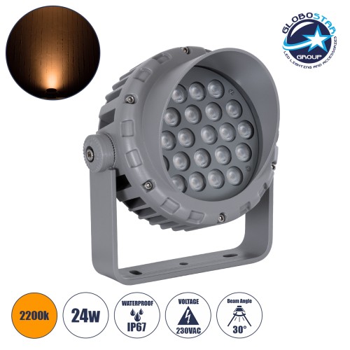 GLOBOSTAR® WASHERPANDA 90585 Μπάρα Φωτισμού Wall Washer LED 36W 3060lm 15° DC 24V Αδιάβροχο IP65 Πολύχρωμο RGBW Dimmable DMX512 - Bridgelux SMD Chip - Γκρι Ανθρακί Ματ - Μ100 x Π4 x Υ3.5cm - 3 Χρόνια Εγγύηση