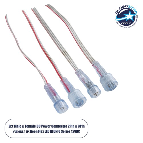 GLOBOSTAR® NEONIO 90769 Σύνδεσμος για Neon Flex LED Αδιάβροχο IP65 - Διάφανο - Μ15 x Π1.5 x Υ1.5cm