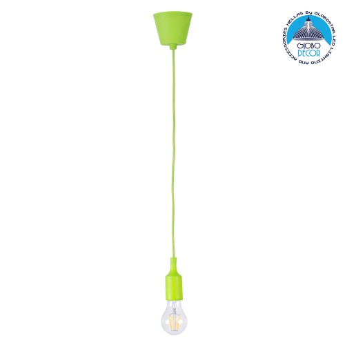 GLOBOSTAR® CABLITO 61557 Μοντέρνο Κρεμαστό Φωτιστικό Οροφής με Ντουί 1 x E27 AC 220-240V IP20 - Πράσινο - Μ4 x Π4 x Υ110cm