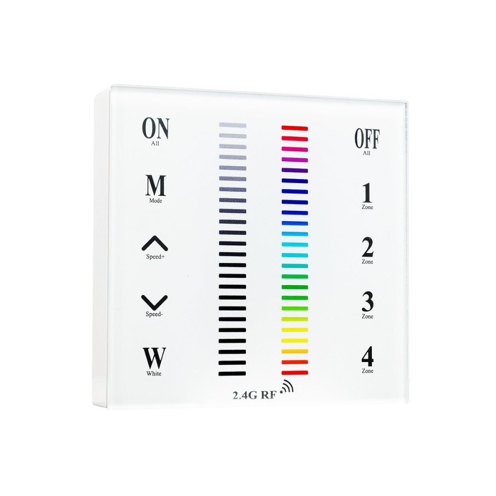 Ασύρματο LED RGB Χειριστήριο Αφής και Τοίχου 2.4G RF Έως και 4 Διαφορετικά Groups DC GloboStar 73417 M8.5xΠ2xΥ8.5