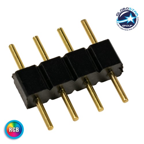 GLOBOSTAR® STRIPCON 70701 Ταχυσύνδεσμος 4 Pin για Ταινία LED RGB IP20 - Μαύρο - Μ1 x Π1 x Υ0.3cm