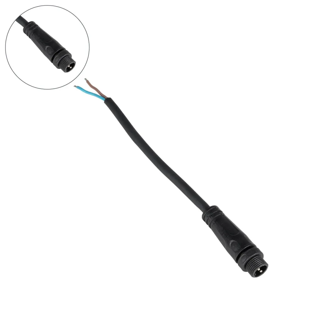 GLOBOSTAR® CONNECTOR 999-0266 2 Pin Σύνδεσμος Τροφοδοσίας για Wall Washers & Προβολείς με Είσοδο 2 x 0.25mm2 & Έξοδο 1 x Θηλυκό Βύσμα Αδιάβροχο IP65 - Μαύρο - Μ20 x Π1.5 x Υ1.5cm