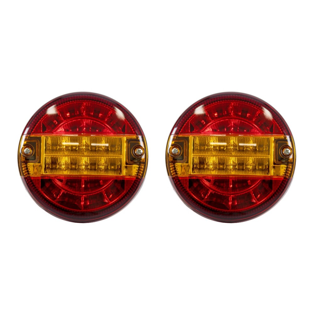 GLOBOSTAR® TAILIGHT 999-0253 Πίσω Φανάρι Οχημάτων LED 10W 400lm 180° DC 24V Αδιάβροχο IP66 Πορτοκαλί & Κόκκινο - Μ13.5 x Π13.5 x Υ5.5cm - Πακέτο 2 Τεμαχίων - 1 Χρόνο Εγγύηση