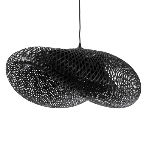 GLOBOSTAR® MEXICO 02202 Boho Κρεμαστό Φωτιστικό Οροφής με Ντουί 1 x E27 AC 220-240V IP20 - Μαύρο - Μ85 x Π50 x Υ30cm
